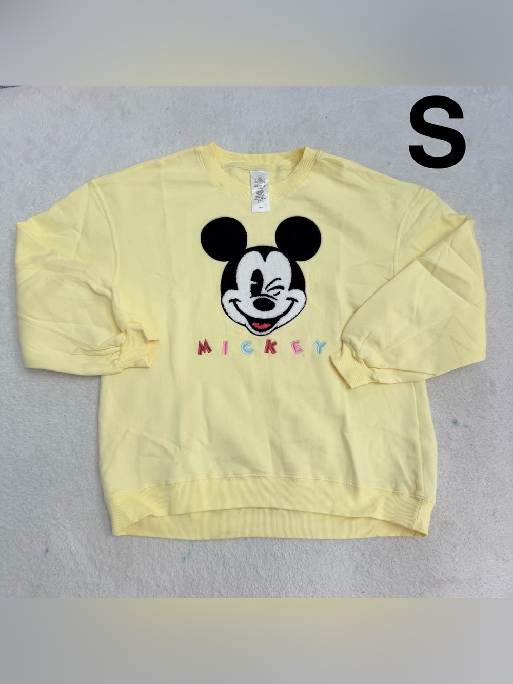 2026 Disney Parks Mickey Mouse Oversized Sweatshirt yellow S